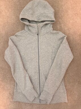 Lululemon Light Gray Full-Zip Scuba Jacket